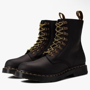Dr. Martens 1460 Pascal 8 Eyelet Fleece Lined Wintergrip Combat Boots, Black